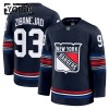 New York Rangers Hockeydrakt Fanatics Premium Mika Zibanejad 2024-25 Navy Tredje - Barn